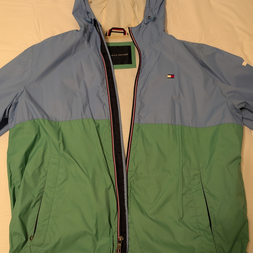 Tommy Hilfiger Men's Blue and Green Jacket